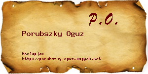 Porubszky Oguz névjegykártya